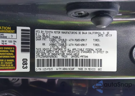 2019 Toyota Tacoma Trd Sport z USA, uszkodzony, nr VIN 3TMCZ5AN2KM256361